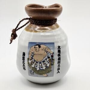 Sake Bottle Tokkuri Sumo Wrestler Kyugoro Jinmaku Excellent Condition